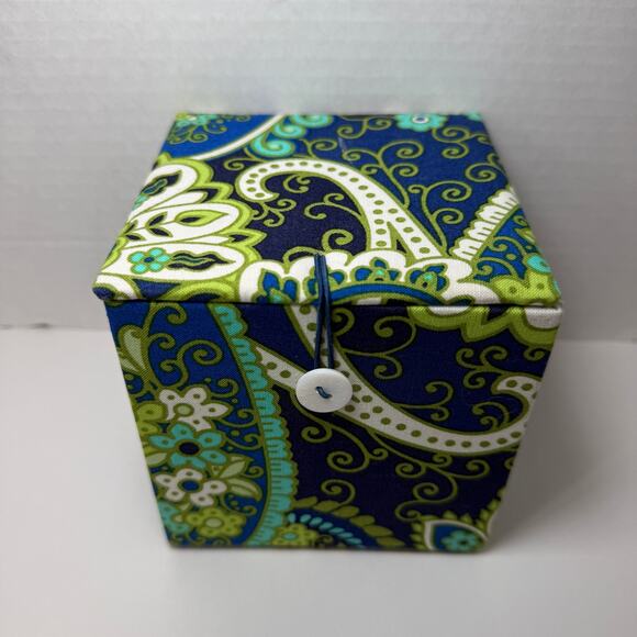 Vera Bradley Rhythm & Blues Print Hand Painted Glass Ornament Christmas 2011 - Picture 1 of 8